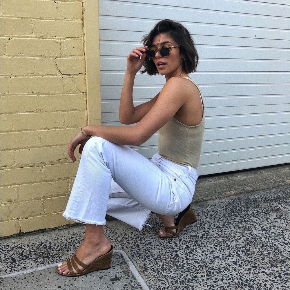 NWOT LMS The Amelia High Wedges in Camel